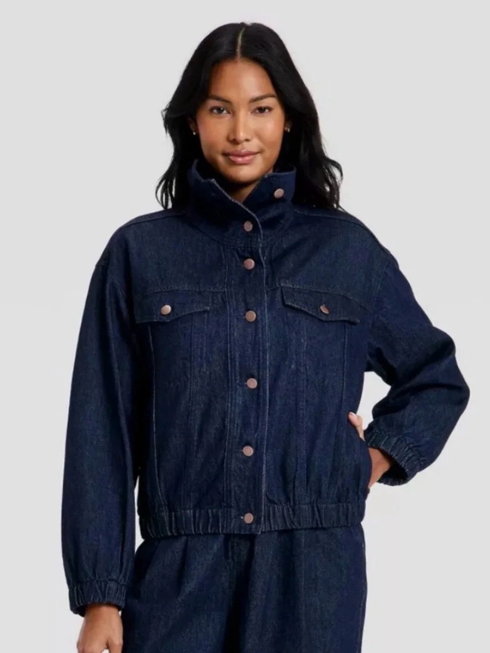 A New Day Women's Denim Jacket Indigo Dark Wash S NWT